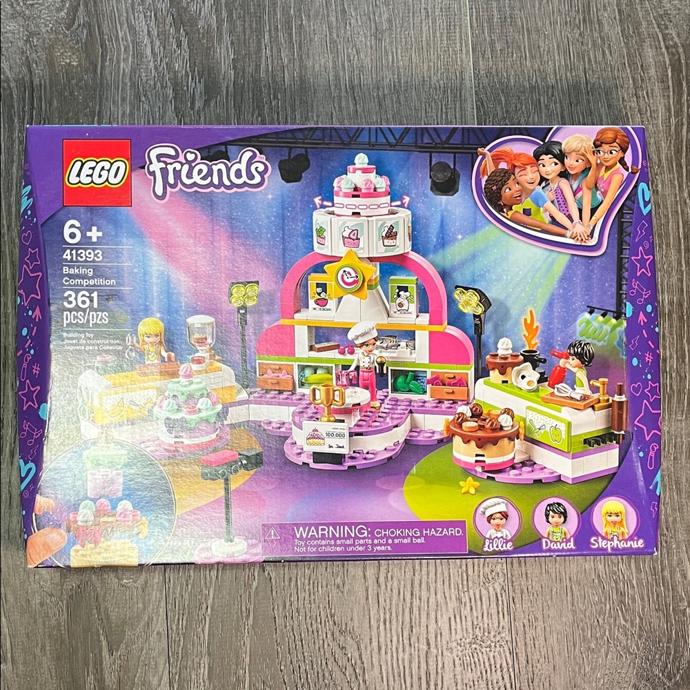 LEGO 41393 NEW SEALED Friends Baking Competition Set, Lillie, David & Stephanie